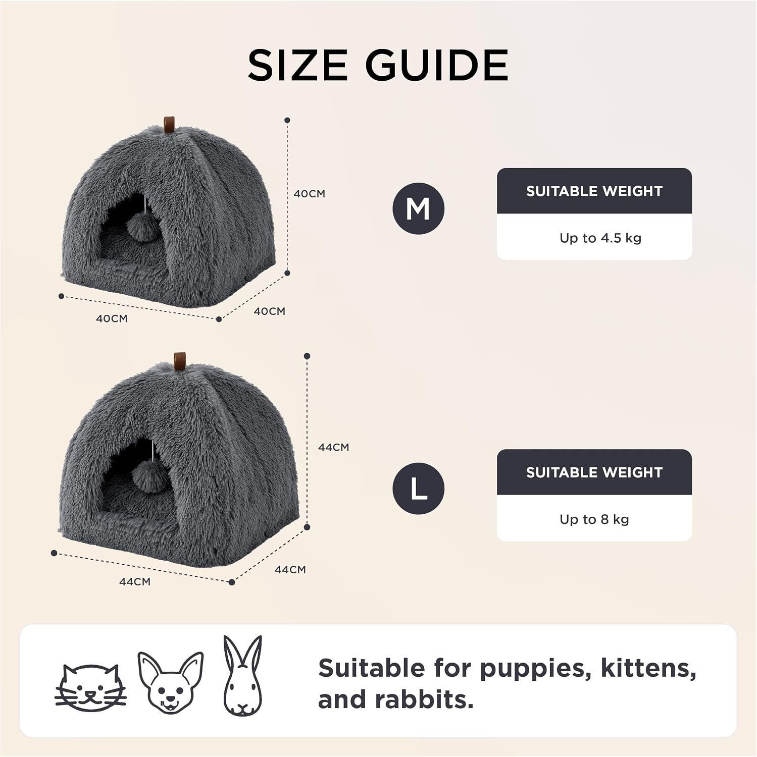 Thumbnail 4 de Bedsure Cat Cave Bed Igloo 44cm cosy pet den