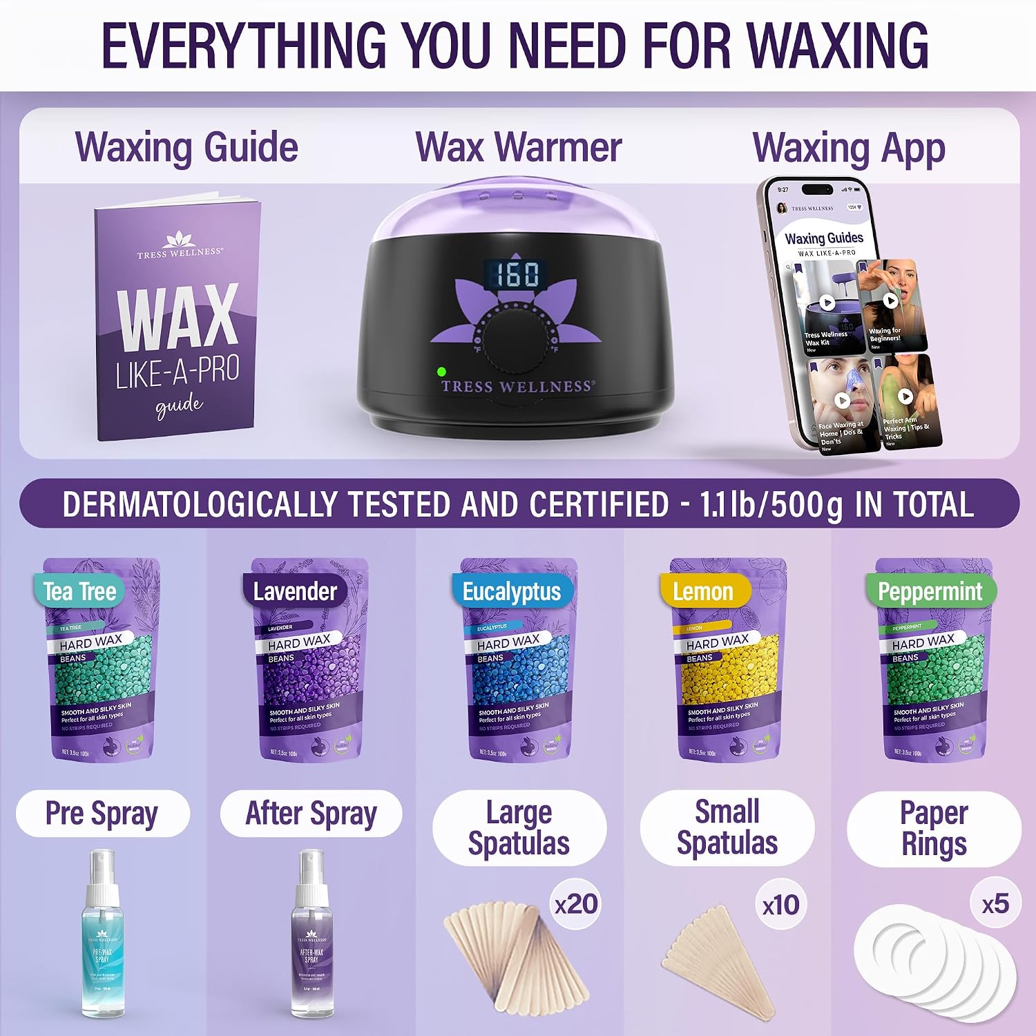 Detalle 2 de Tress Wellness Waxing Kit for Sensitive Skin ⚙