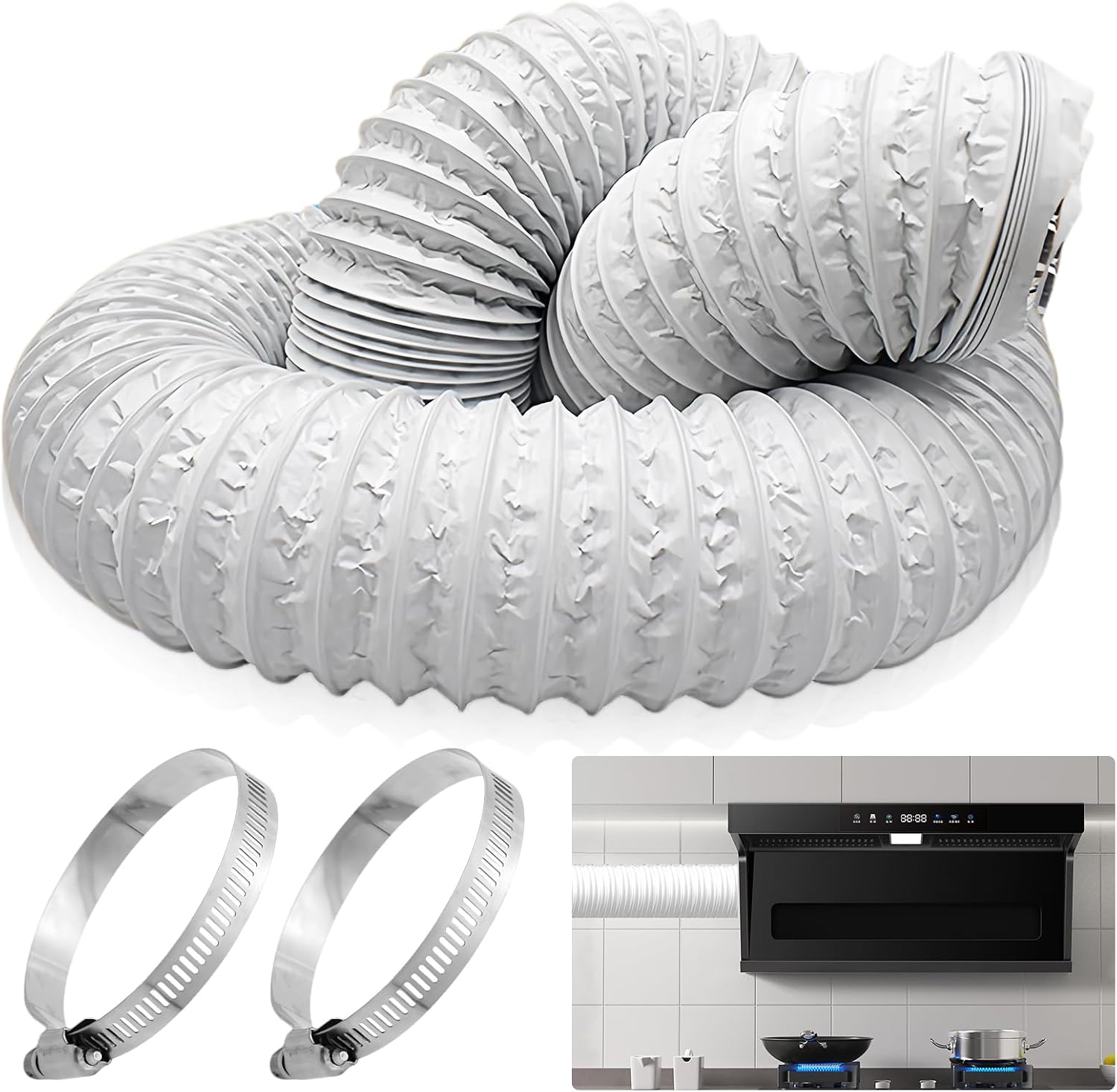 Detalle de HOSPAOP HFCY100 afvoerslang Ø 100 mm, flexibel en 6 m lang