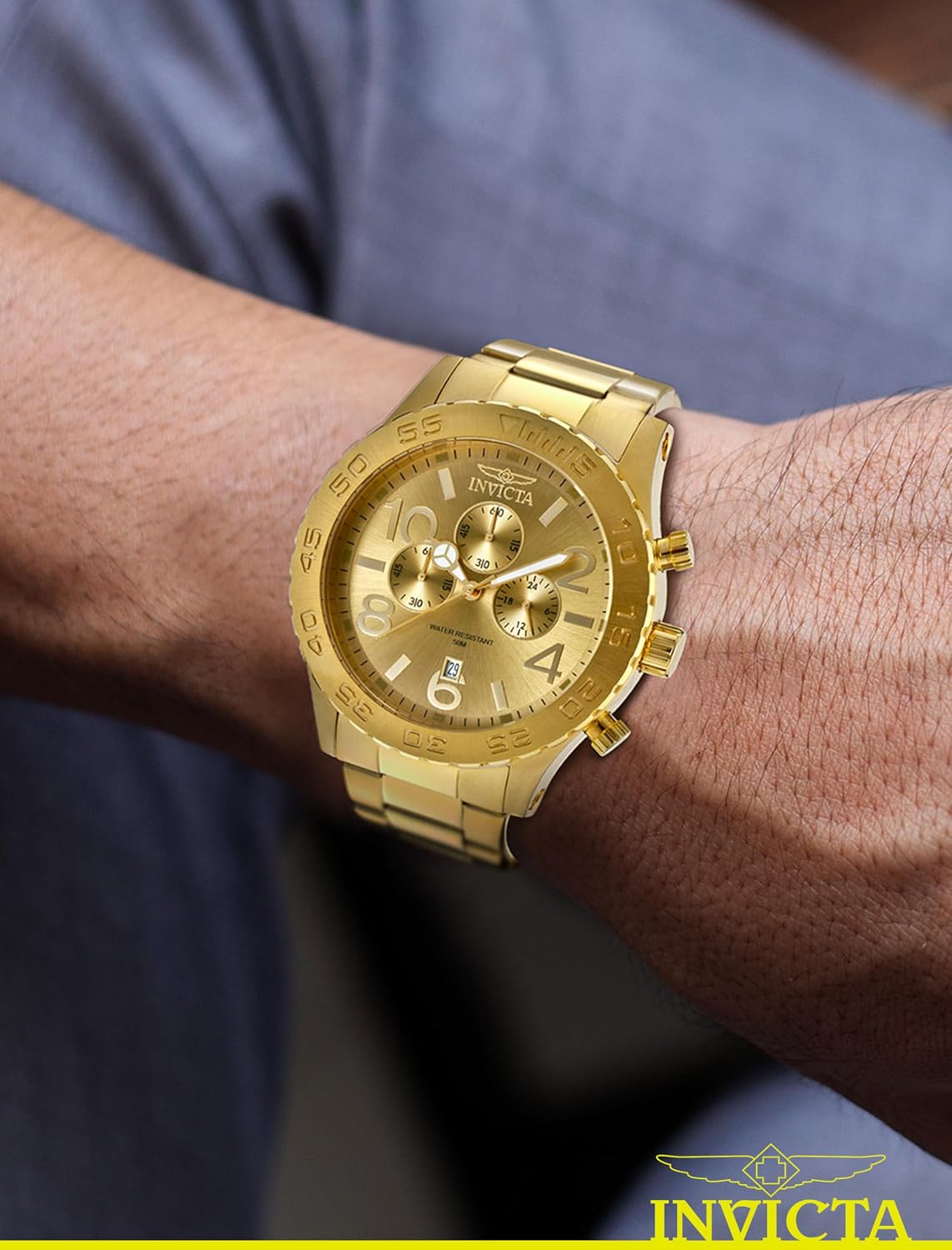 Detalle de Invicta Specialty Edelstahl Herren Quarzuhrwerk – 50mm