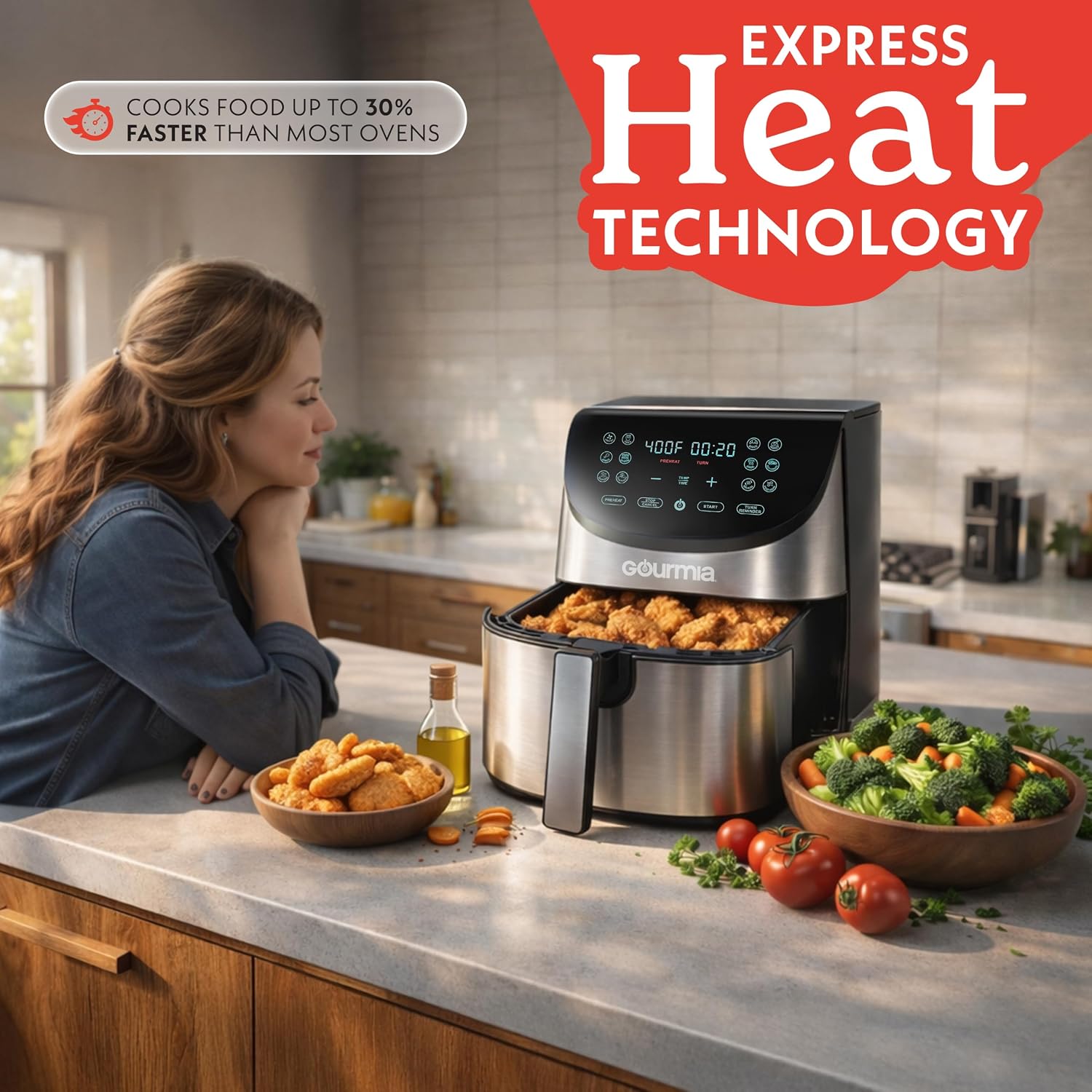 Thumbnail 4 de Gourmia Air Fryer 8 Qt