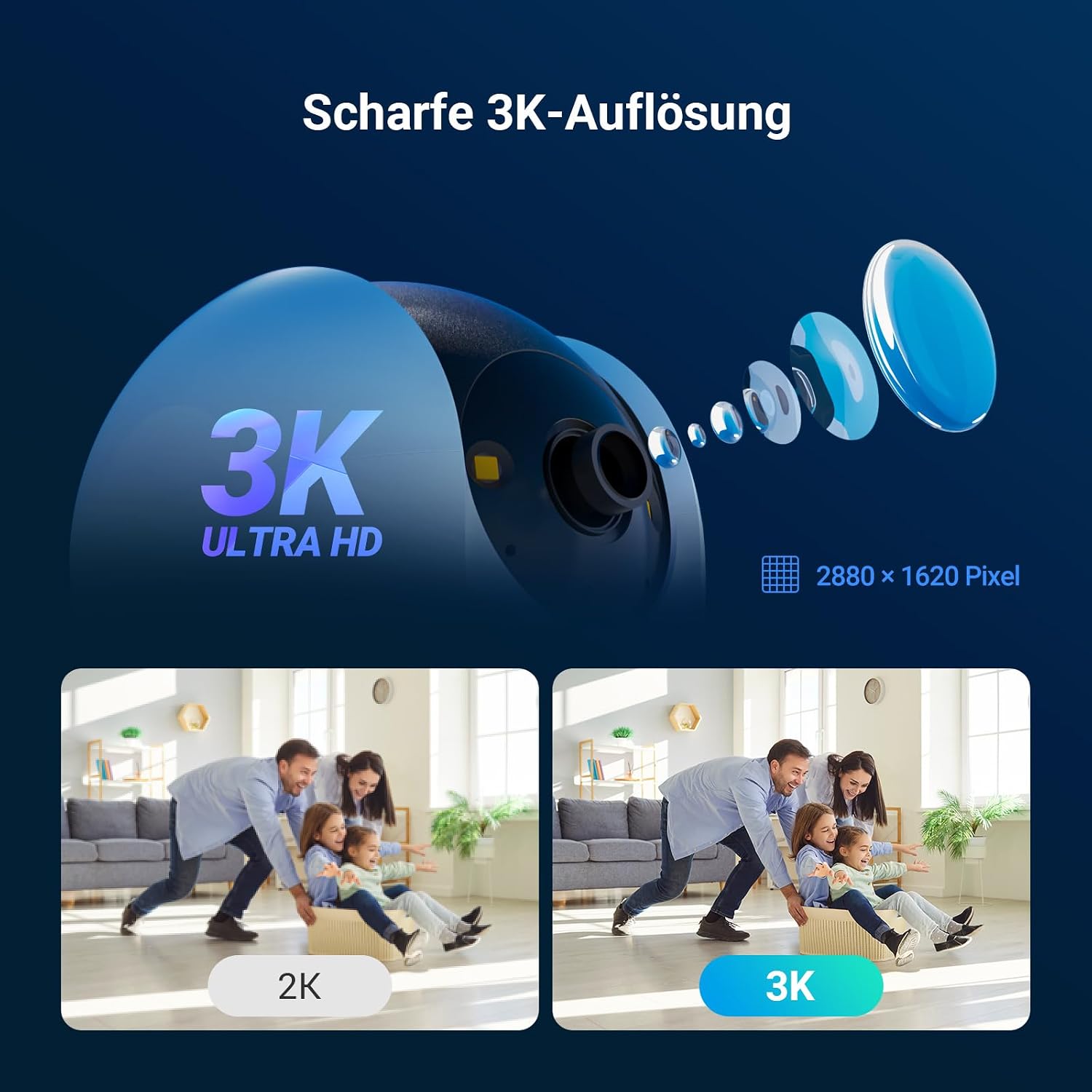 Detalle de EZVIZ C6N G1 3K 5MP WLAN-Kamera mit 360°