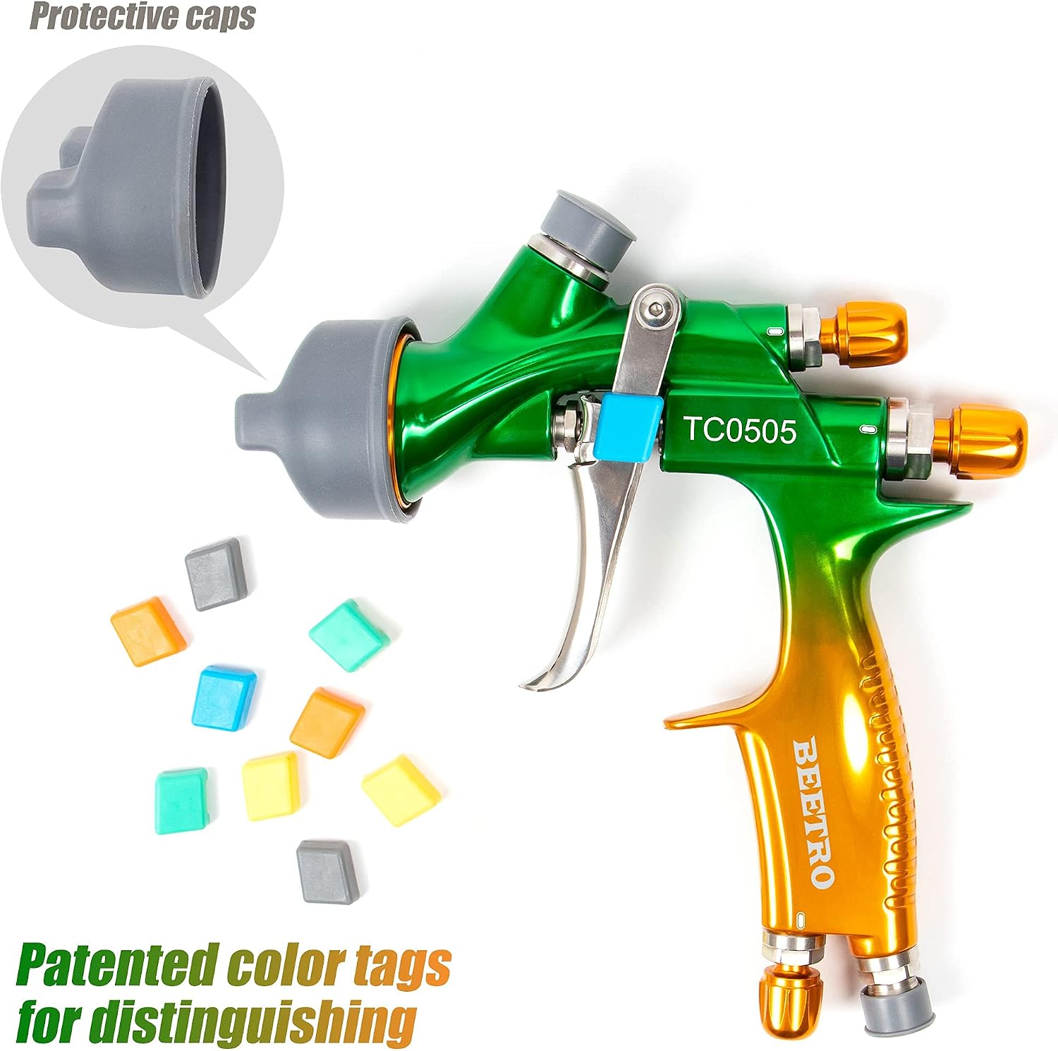 Detalle 2 de BEETRO HVLP Professional Gravity Feed Air Spray Gun