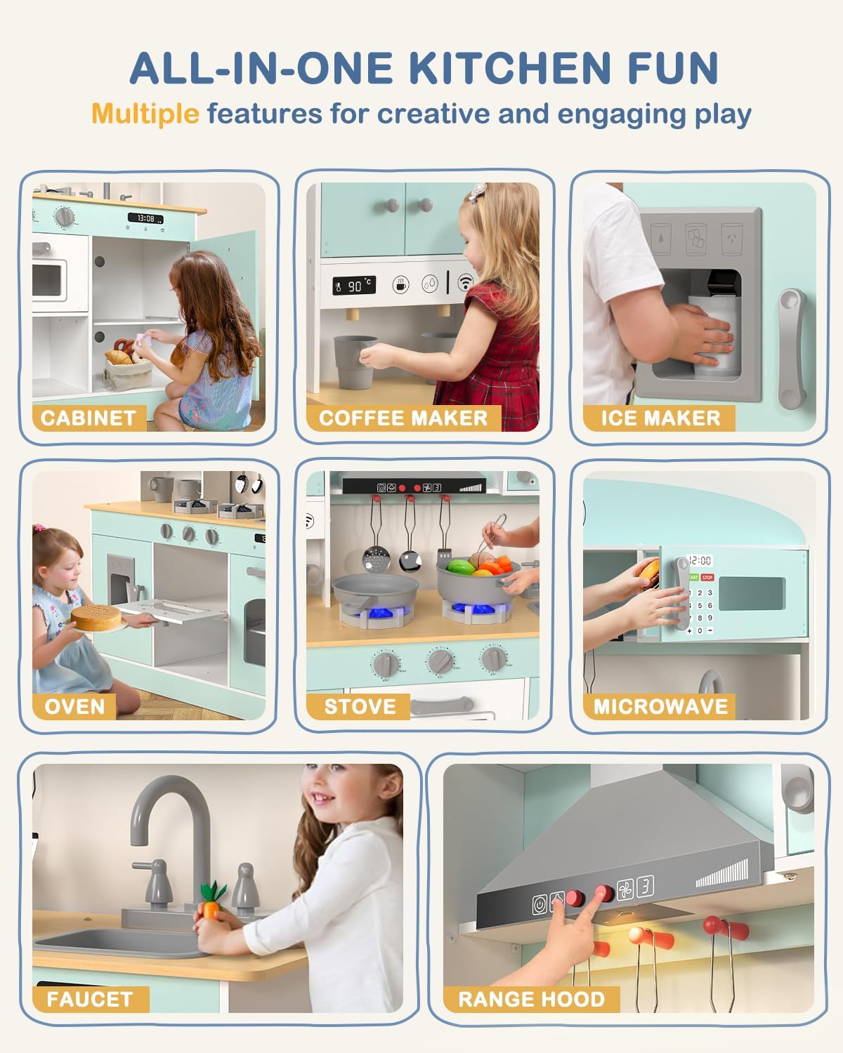 Thumbnail 4 de Babytronic Wooden Play Kitchen Set for Ages 3+ 🍽