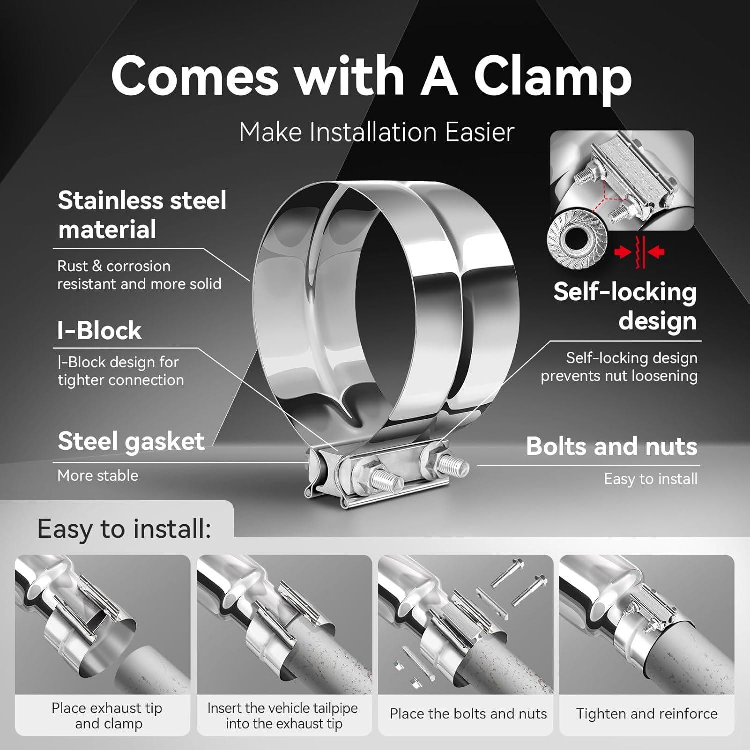 Thumbnail 3 de HILMITILE Exhaust Tip 5" Inlet 8" Outlet