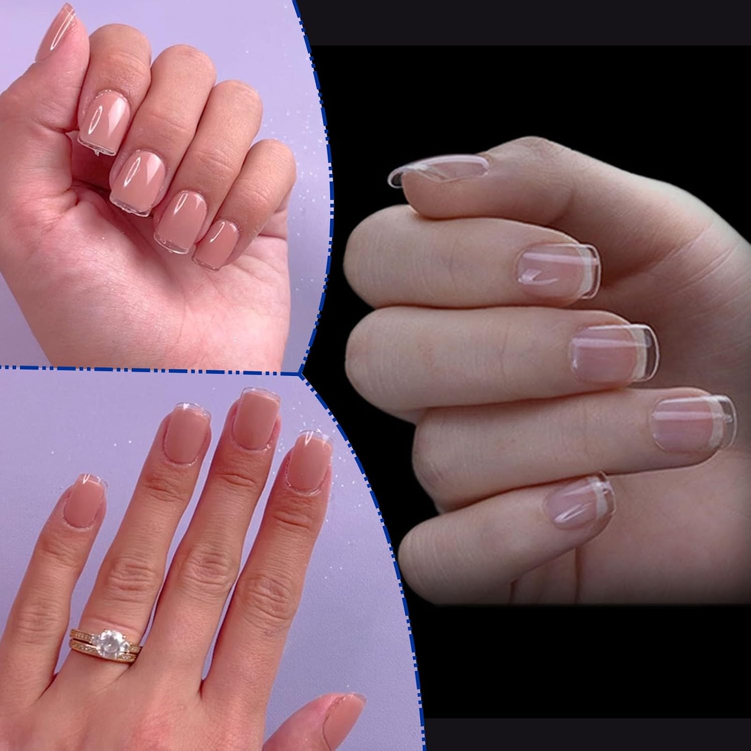 Thumbnail 1 de 552 Pezzi Tip Unghie Corte Quadrato Full Cover 12 Taglie