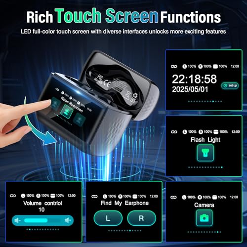Thumbnail 3 de ZYHKON Z9 Pro: Auriculares inalámbricos con pantalla táctil LED, ANC/ENC y Bluetooth 5.4