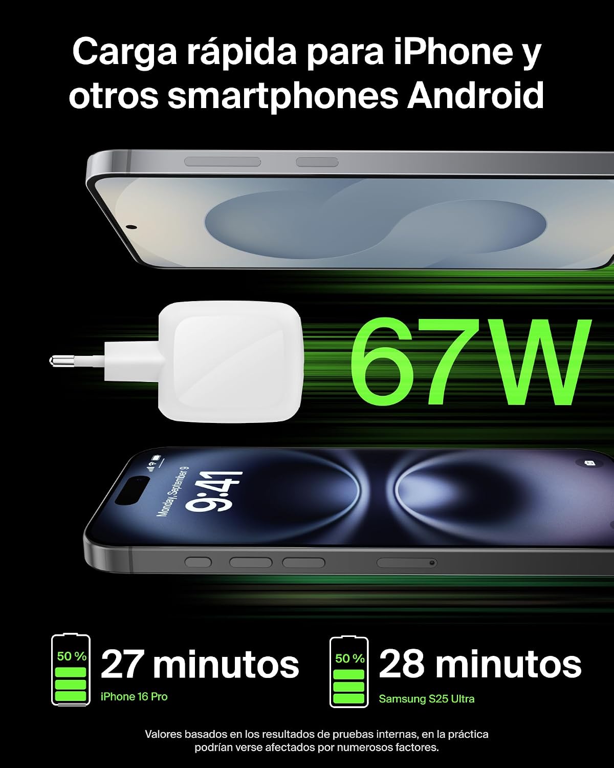 Detalle 2 de Belkin SmartProtect 67W cargador USB‑C 2 puertos