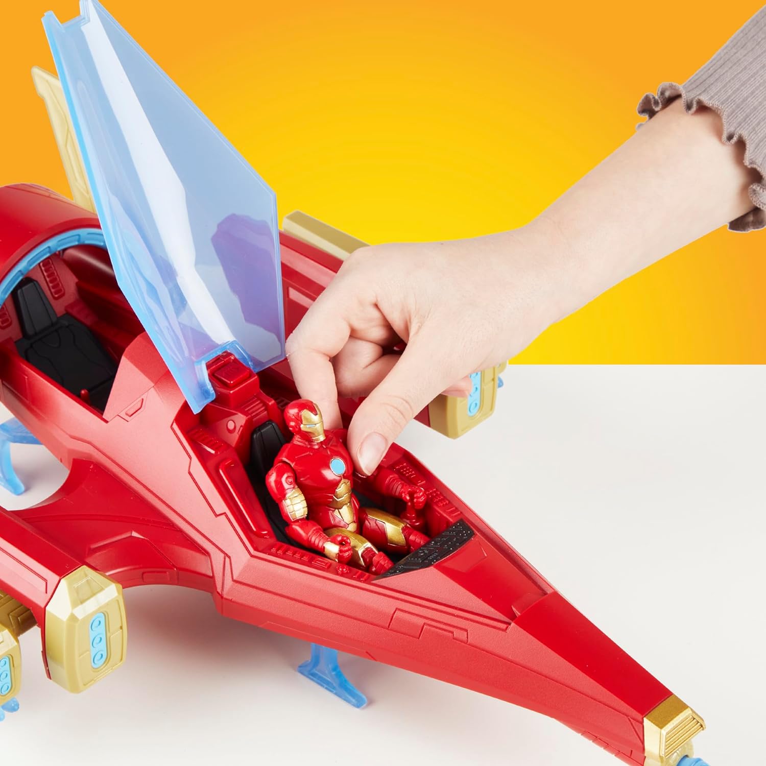 Detalle de Hasbro Marvel Avengers Epic Hero Series – Jet de Combat à Répulseur Iron Man (figurine 10 cm, dès 4 ans)