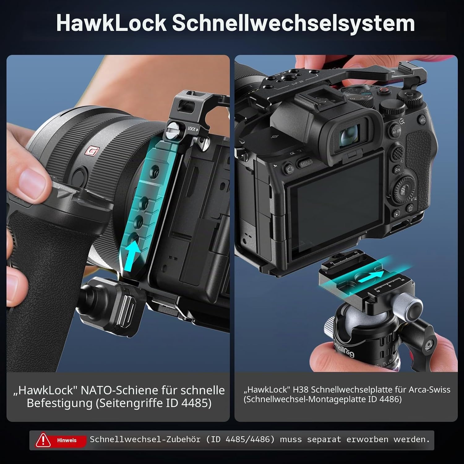 Thumbnail 4 de SmallRig HawkLock 3667C Schnellwechsel-Vollkäfig für Sony Alpha 7R V / A7 IV / A7S III / A1 / A7R IV / A7 V