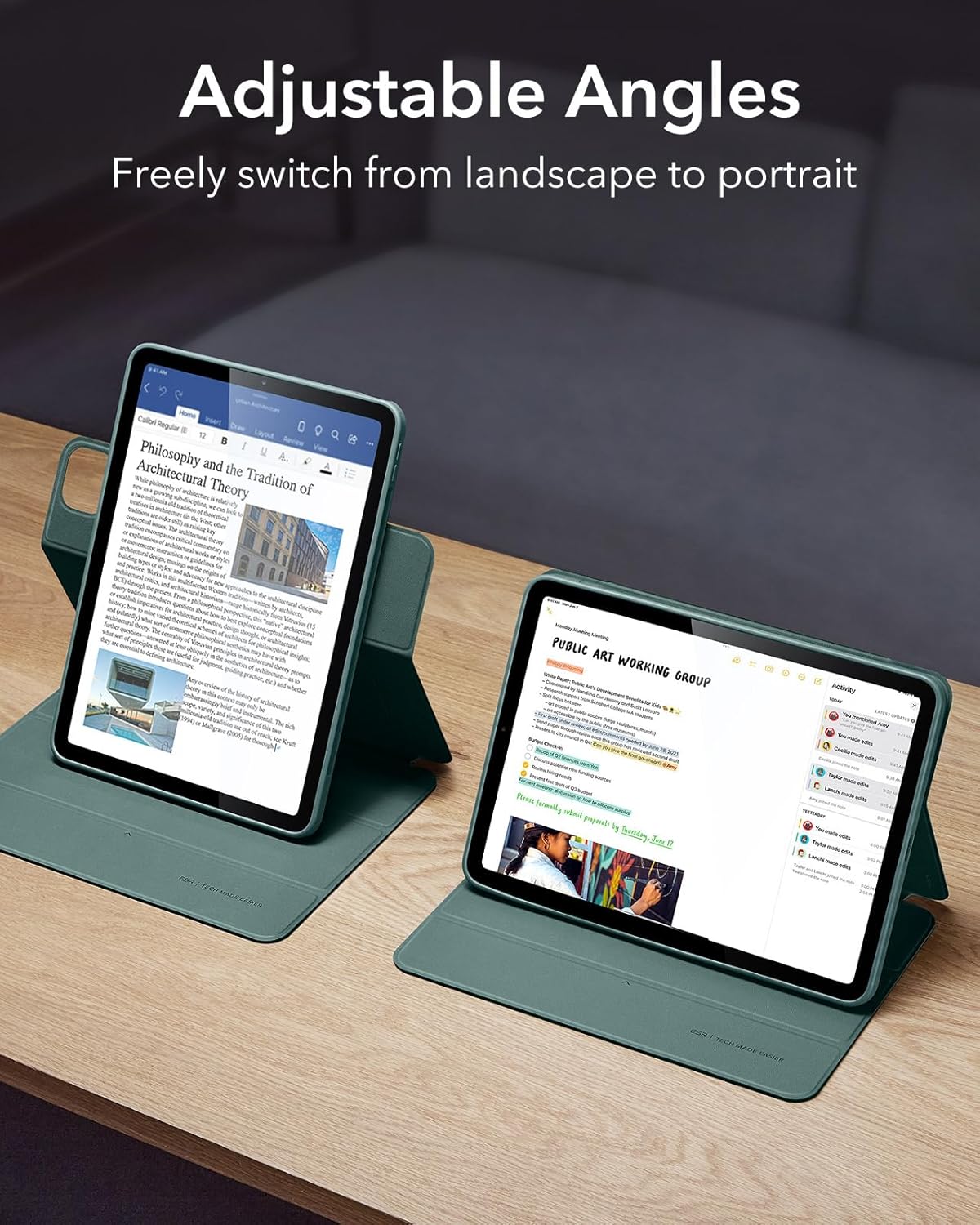 Thumbnail 4 de ESR Magnetisch Hülle für iPad Air 11 Zoll M4/M3/M2 | 10,9 Zoll, grün
