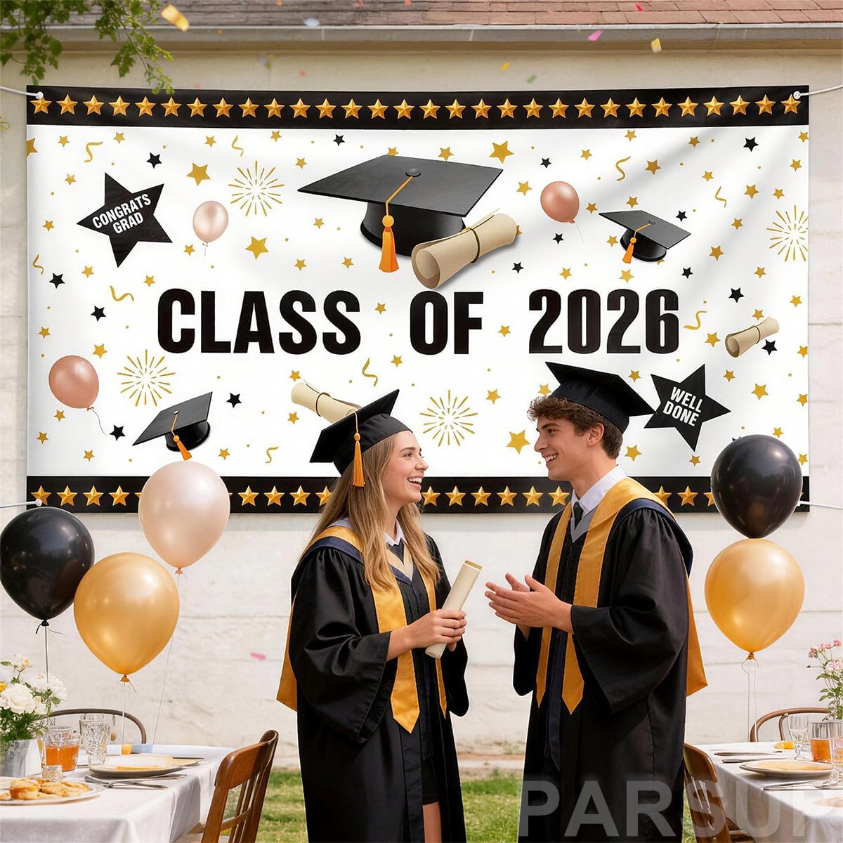 Thumbnail 3 de Graduation Decorations 2026 Banner for Class of 2026 – Large 200 × 110 cm Fabric Backdrop