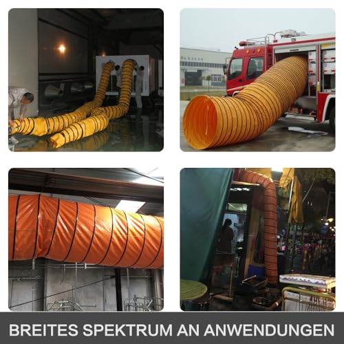 Thumbnail 7 de FDTDUCT PVC Flexibler Kanalschlauch 350 mm × 5 m – Flammenhemmend, verstellbares Seil & D-Ring