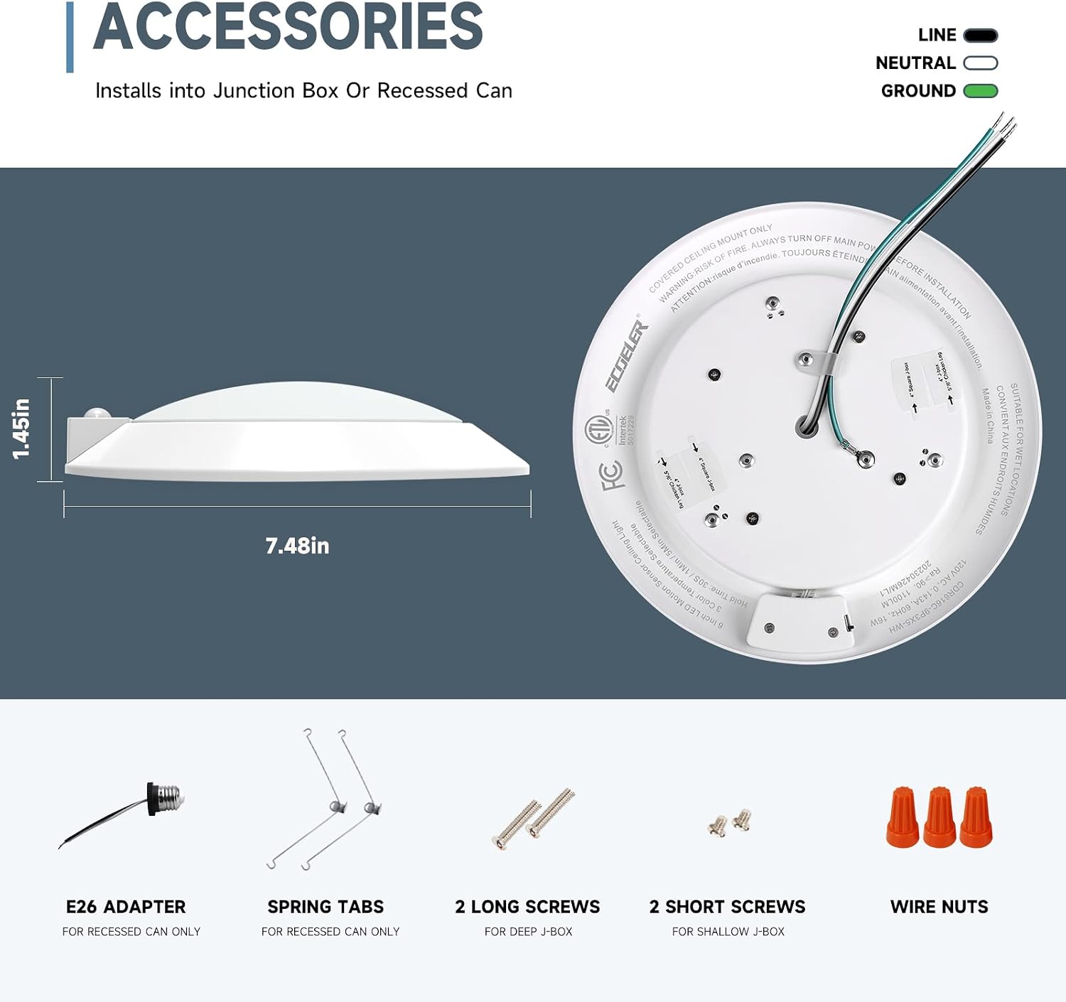 Thumbnail 5 de ECOELER CDR615C 6" LED Motion Sensor Ceiling Light, 3 CCT, 16W