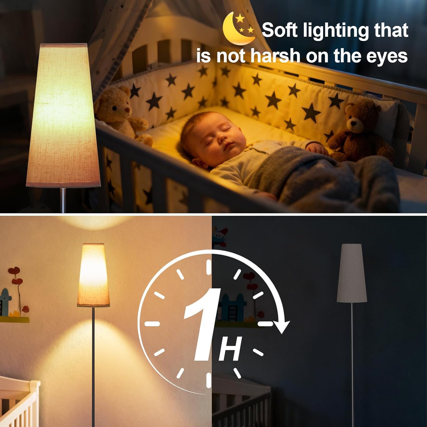 Thumbnail 3 de LED Floor Lamp (67") with Remote Control, 3 Colour Temperatures & Dimmable 9W Bulb Included