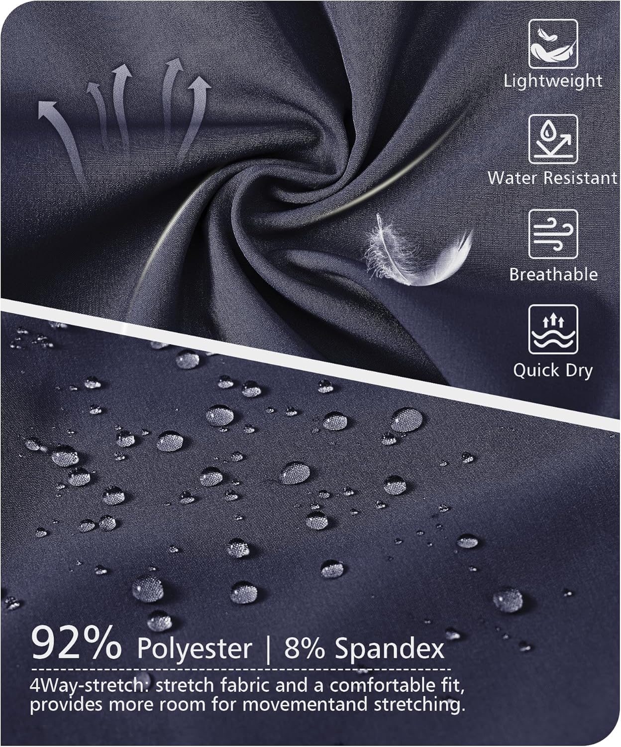 Thumbnail 3 de Zoofly Men’s Athletic Sweatpants Jogger Pants (Quick-Dry, Water-Resistant, 4-Way Stretch)