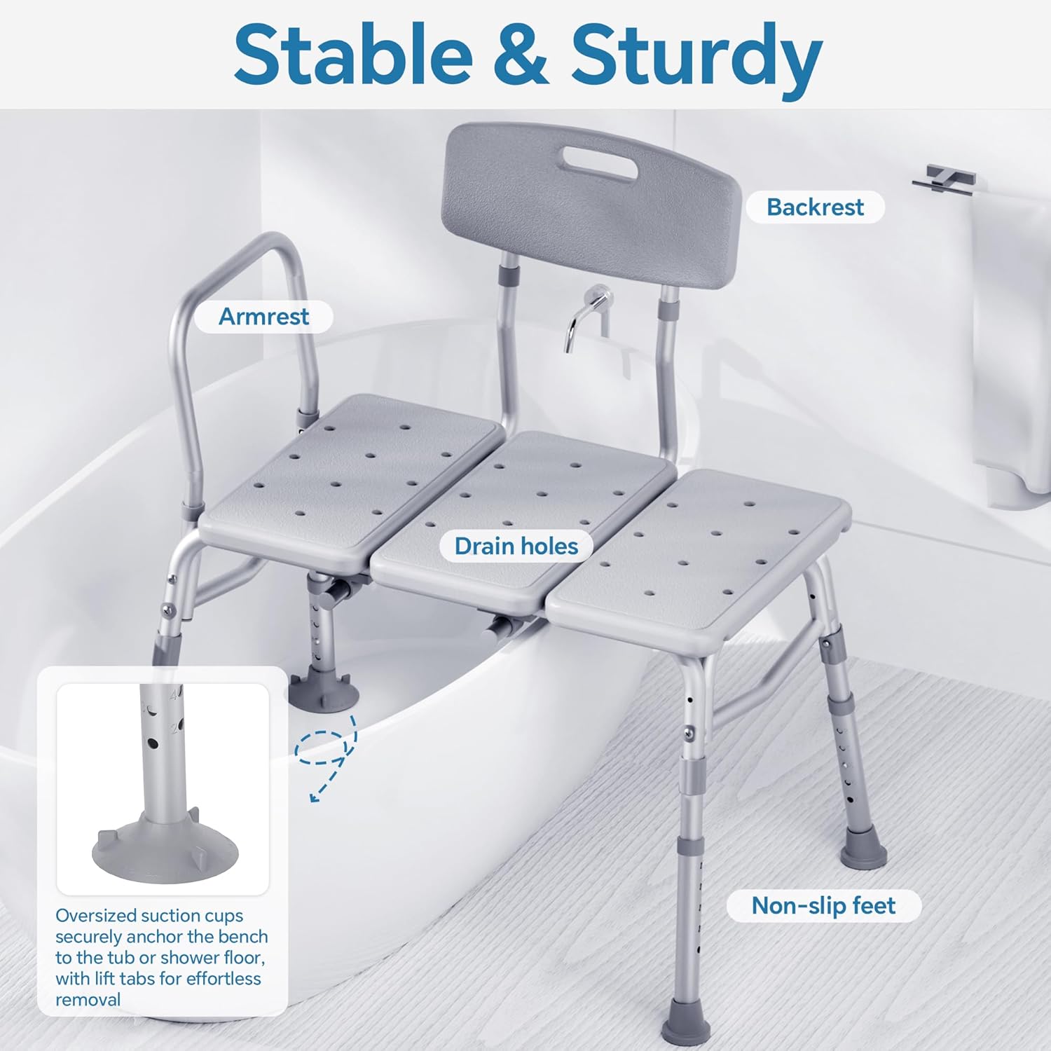 Detalle de HOMLAND Tub Transfer Bench 400 lbs ⚙