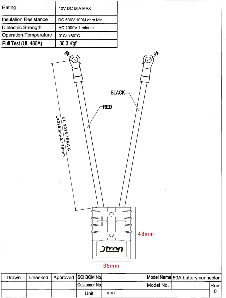 Thumbnail 5 de BAITHNA Electric Forklift Charging Adapter: EC5 Female to High-Current Anderson Plug, 12V DC 50A MAX