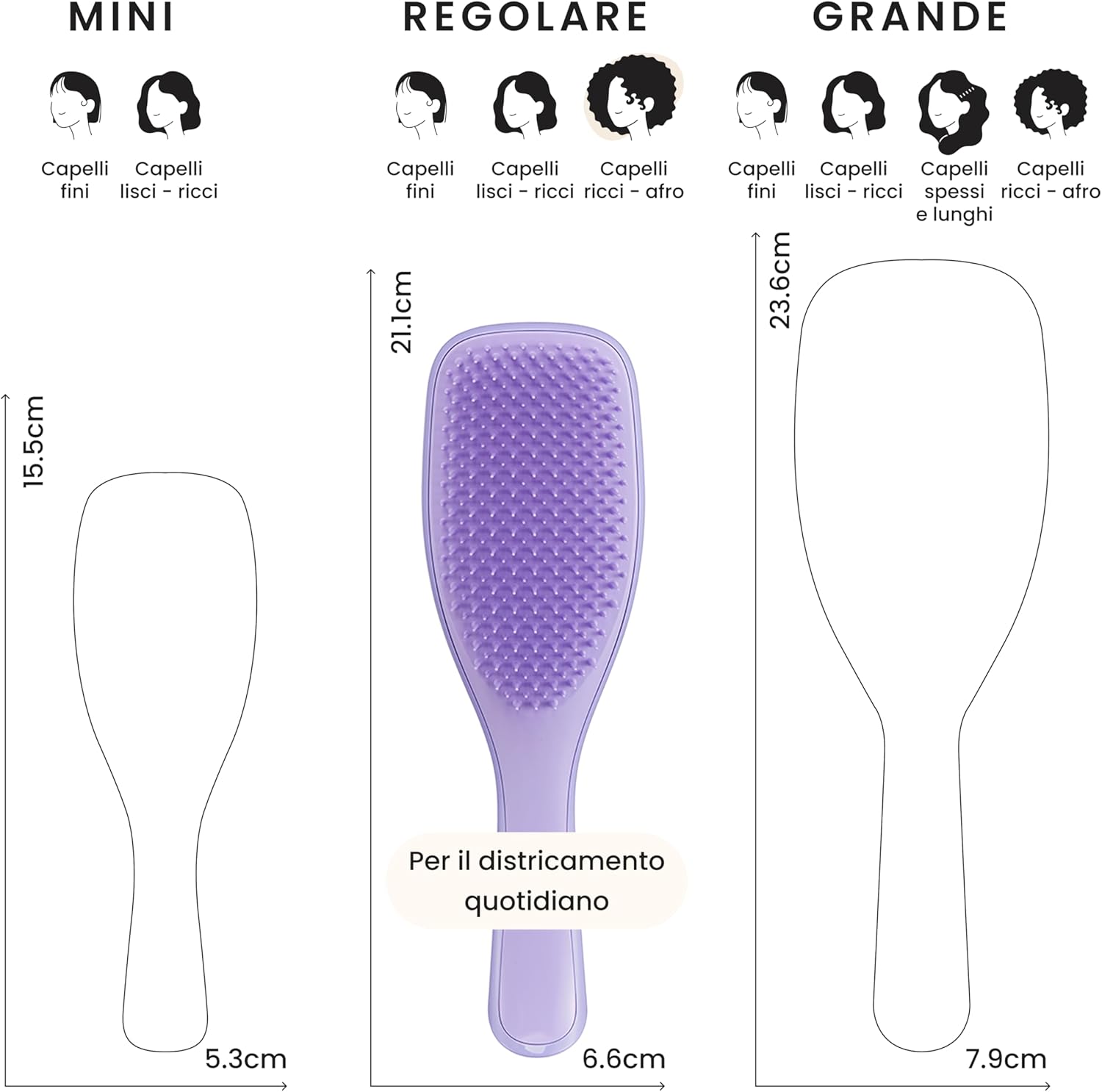 Detalle de Tangle Teezer Ultimate Detangler per Ricci 3C‑4C 🎀