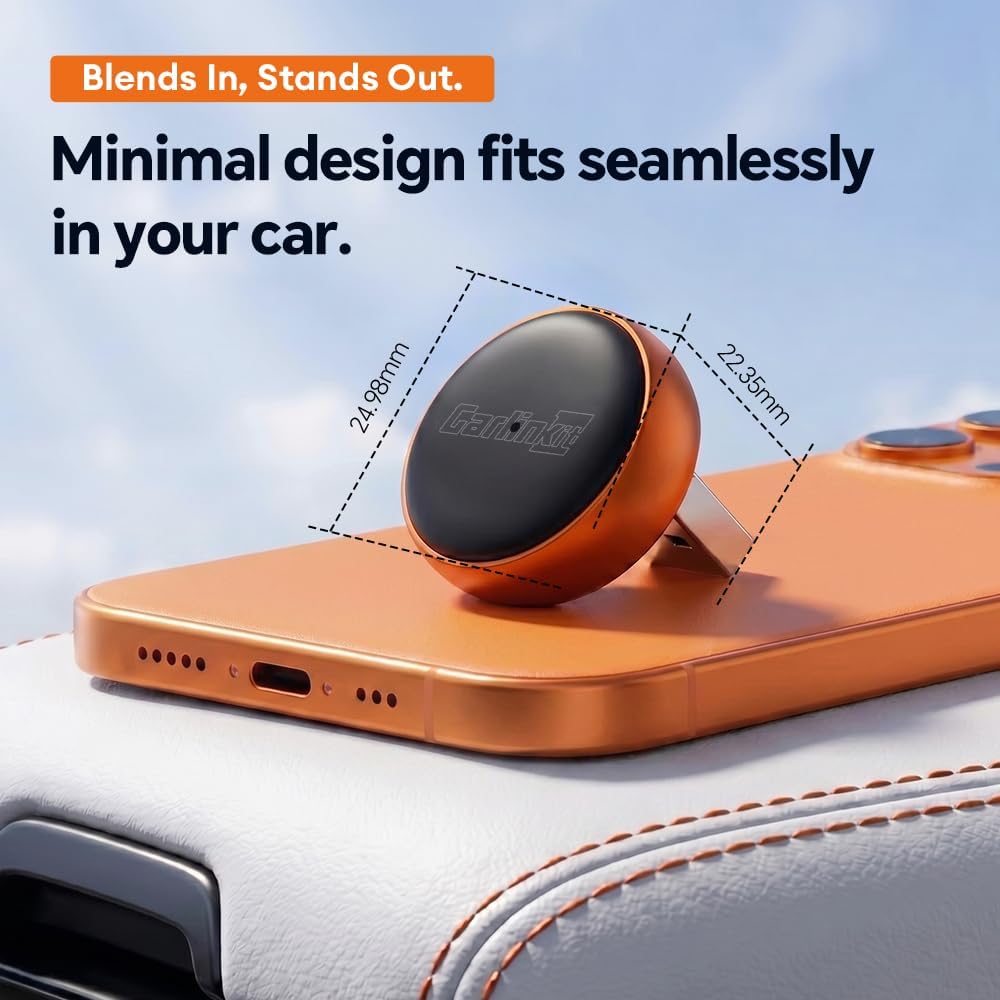 Detalle 2 de Carlinkit Mini Ultra 3 Wireless CarPlay Adapter, USB-A/C, Orange