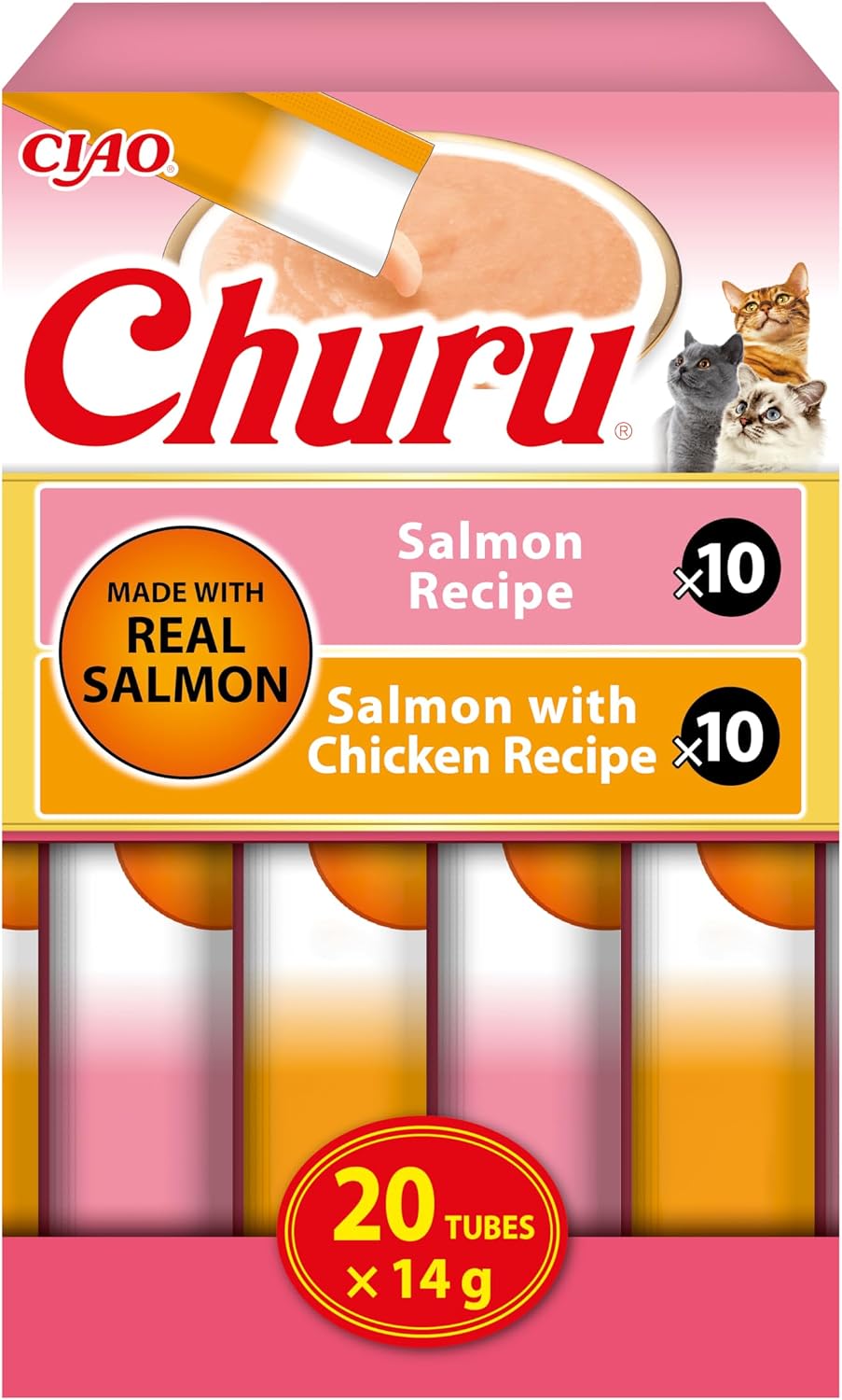 Thumbnail 6 de INABA Churu Anti Hairball Katze mit Taurin – getreidefreie Anti-Haarballen-Katzenleckerlis mit Huhn oder Thunfisch (20 x 14 g)