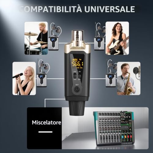 Thumbnail 6 de Depusheng T9-2: Sistema di monitoraggio in-ear wireless con trasmettitore e ricevitore a clip