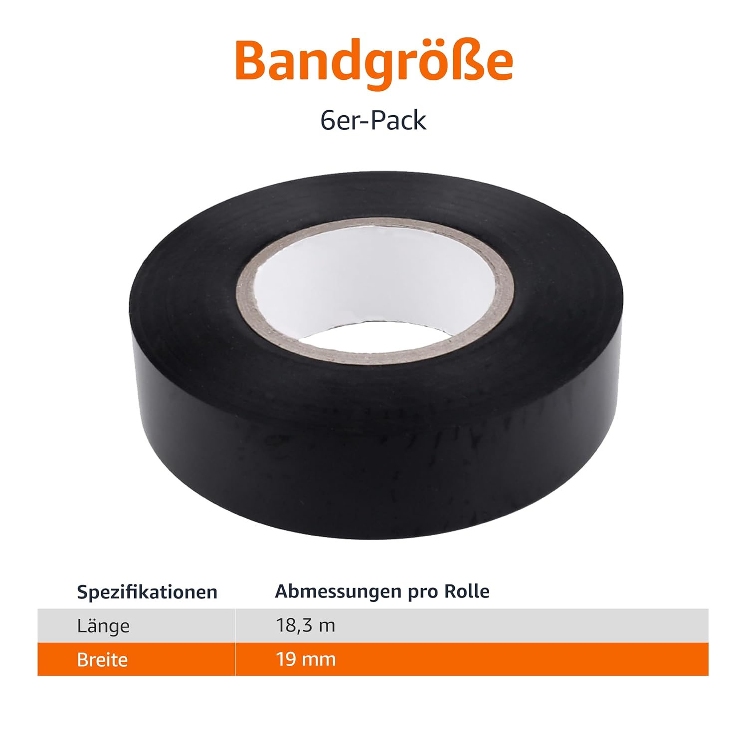 Thumbnail 3 de Amazon Basics Isolierband 1,9 cm x 18,3 m — 6er-Pack