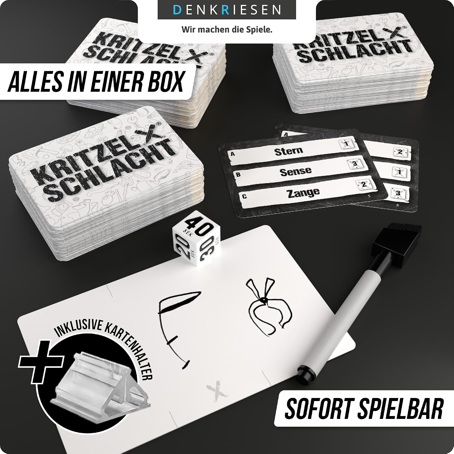 Thumbnail 3 de DENKRIESEN Partyfieber Kritzelschlacht 300 Karten