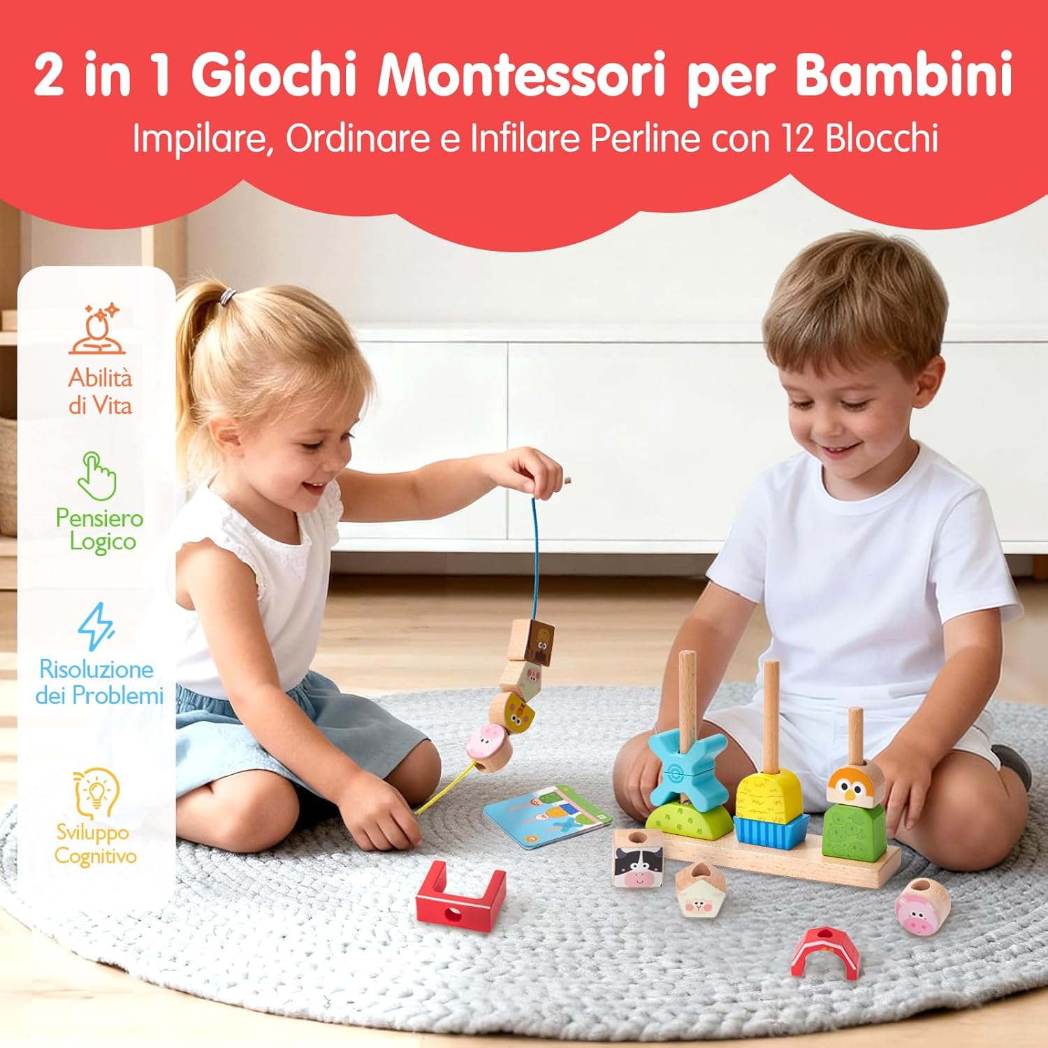 Thumbnail 1 de hahaland Giochi Montessori 1 Anno Gioco in Legno