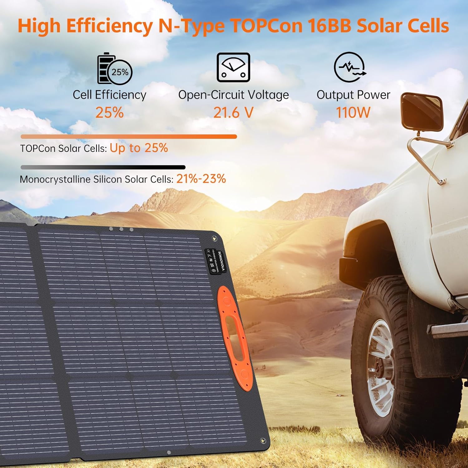 Thumbnail 4 de SOKIOVOLA N-Type 110W Portable Solar Panel