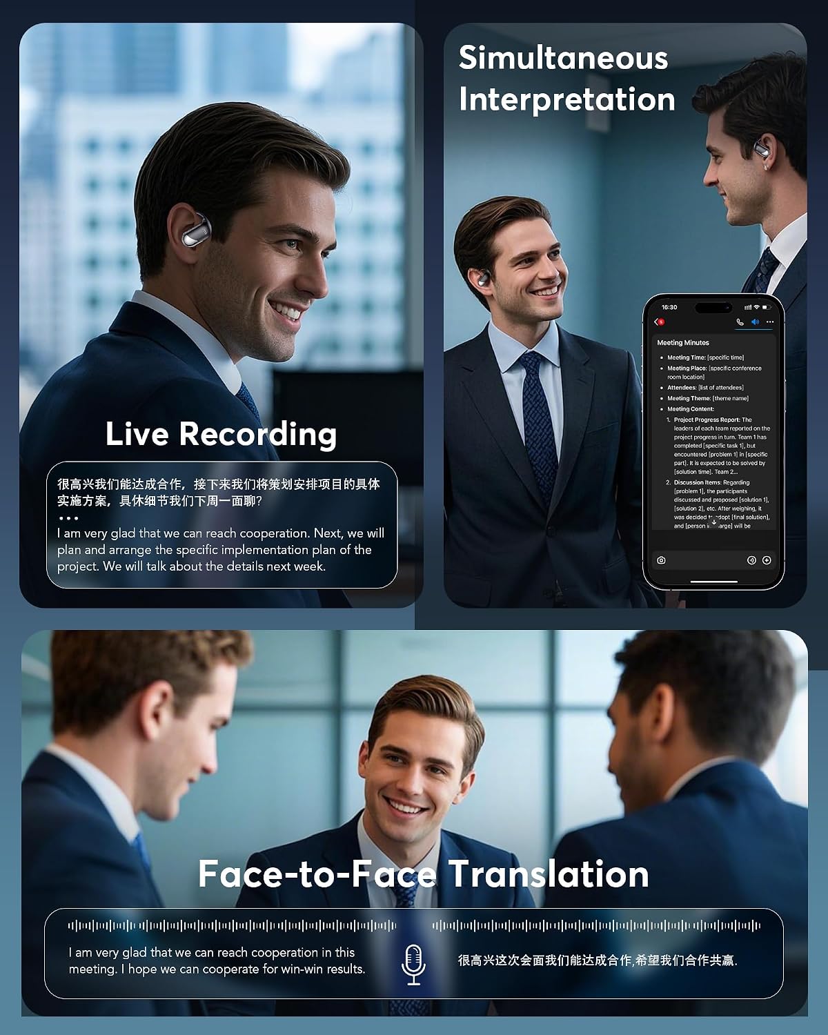 Detalle 2 de AI Translation Earbuds, 198 Languages