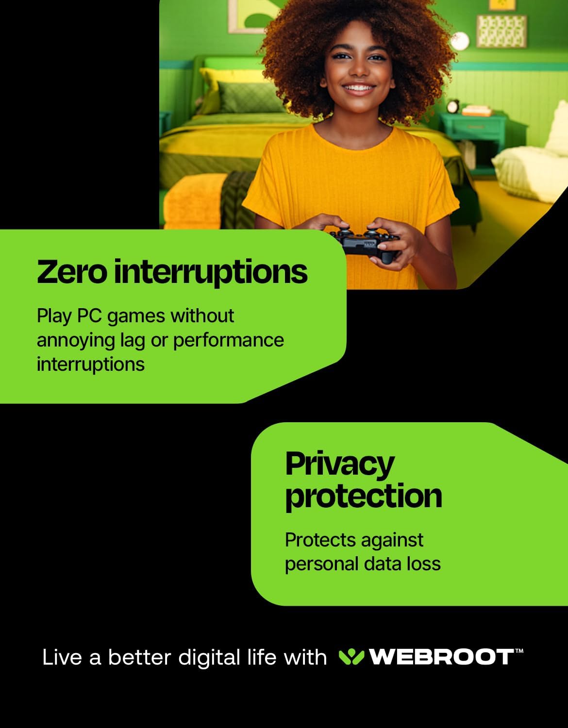 Detalle de Webroot Antivirus for PC Gamers 2026 — 1 Device, 1 Year + System Performance Optimizer