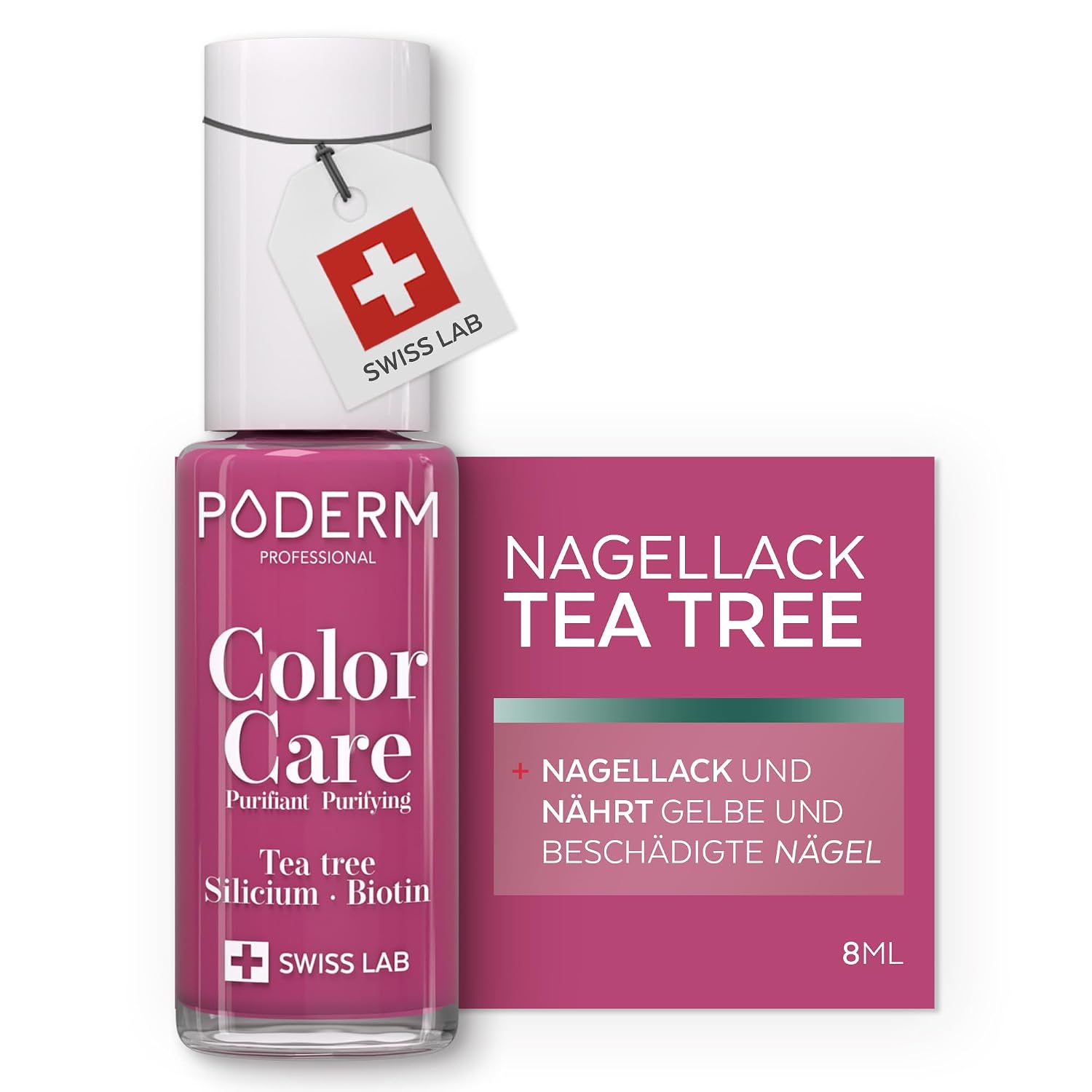 Detalle de PODERM TEEBAUM-Nagellack Color Care Himbeere