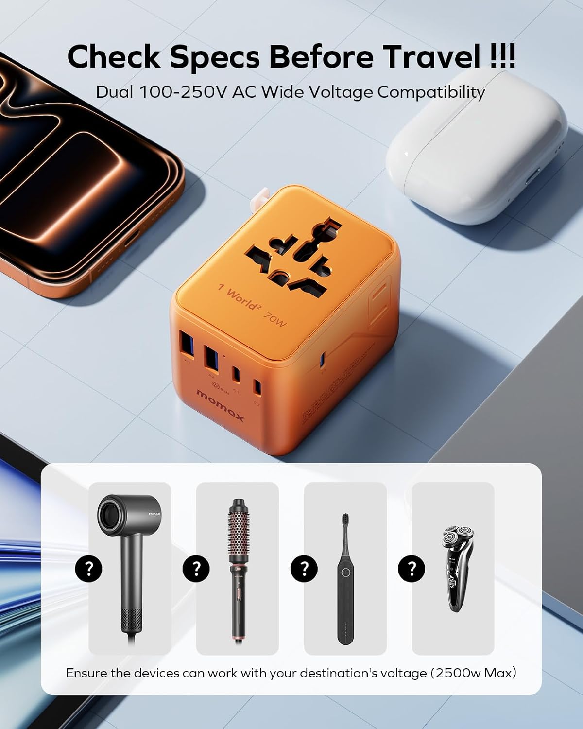 Thumbnail 5 de MOMAX Universal Travel Adapter 70W