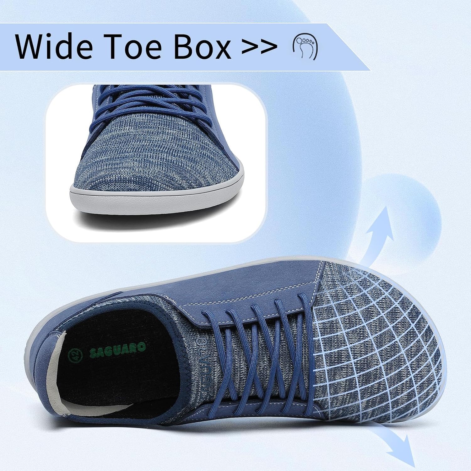 Thumbnail 1 de SAGUARO Barefoot Minimaliste Luck III-Casual: scarpa da camminata unisex, traspirante e leggera