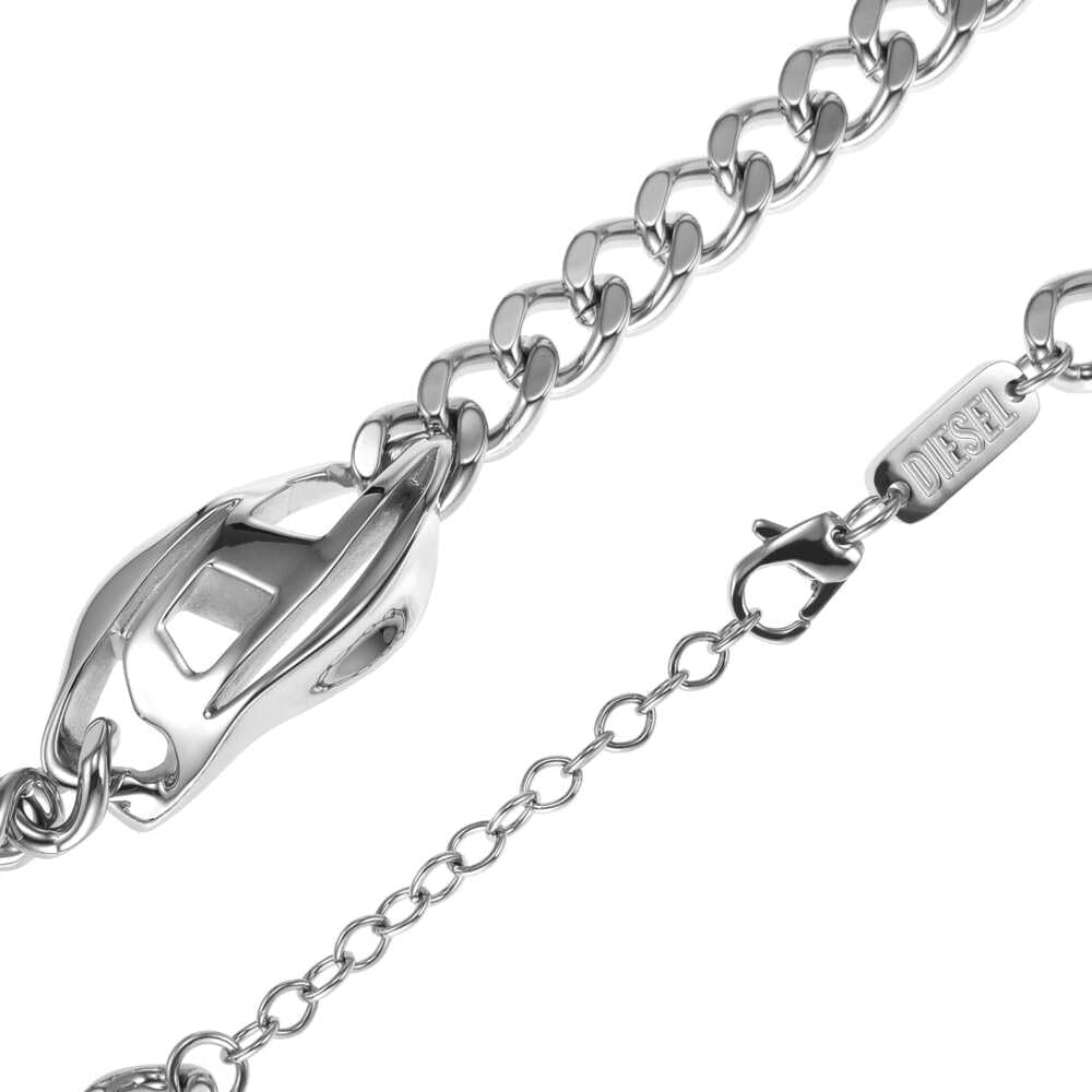 Thumbnail 3 de Diesel Collier pour homme en acier inoxydable avec fermoir mousqueton – finition pulido