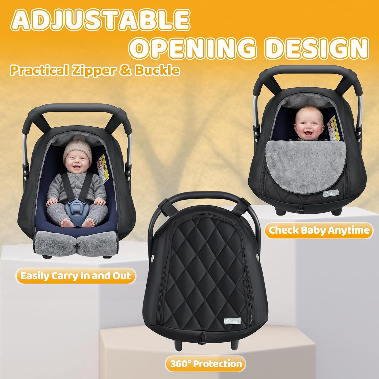 Detalle 2 de Orzbow Infant Car Seat Cover with Crystal Velvet
