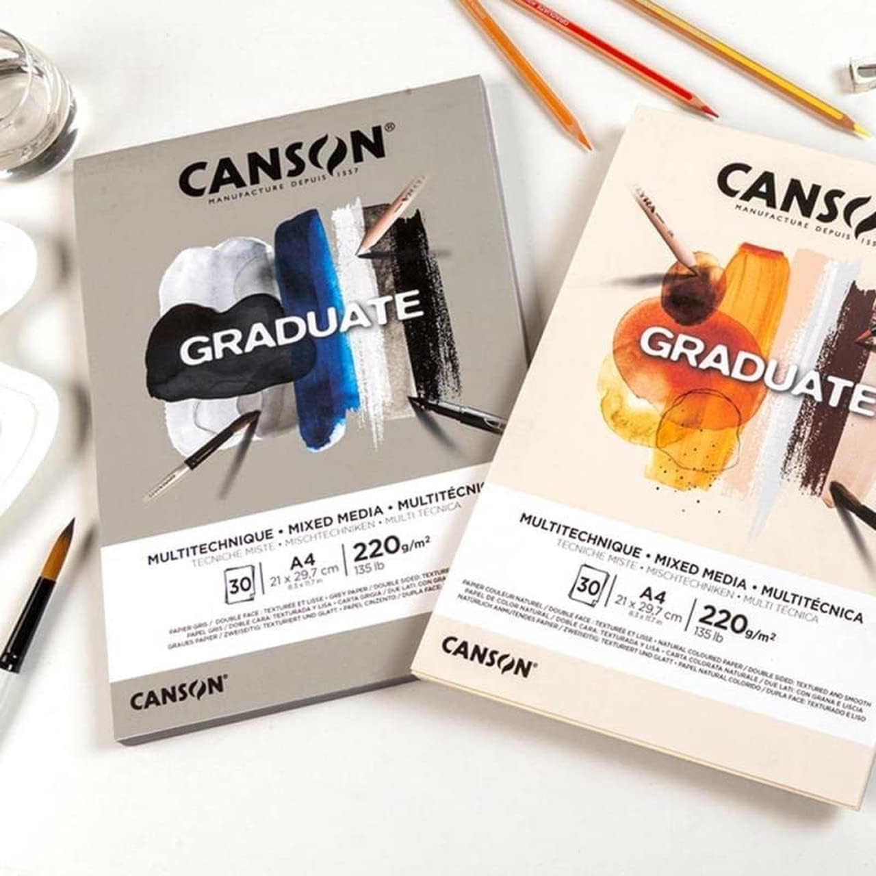 Thumbnail 2 de Canson Graduate Mixed Media – Bloc A3 30 feuilles papier naturell 220 g/m² (double face)