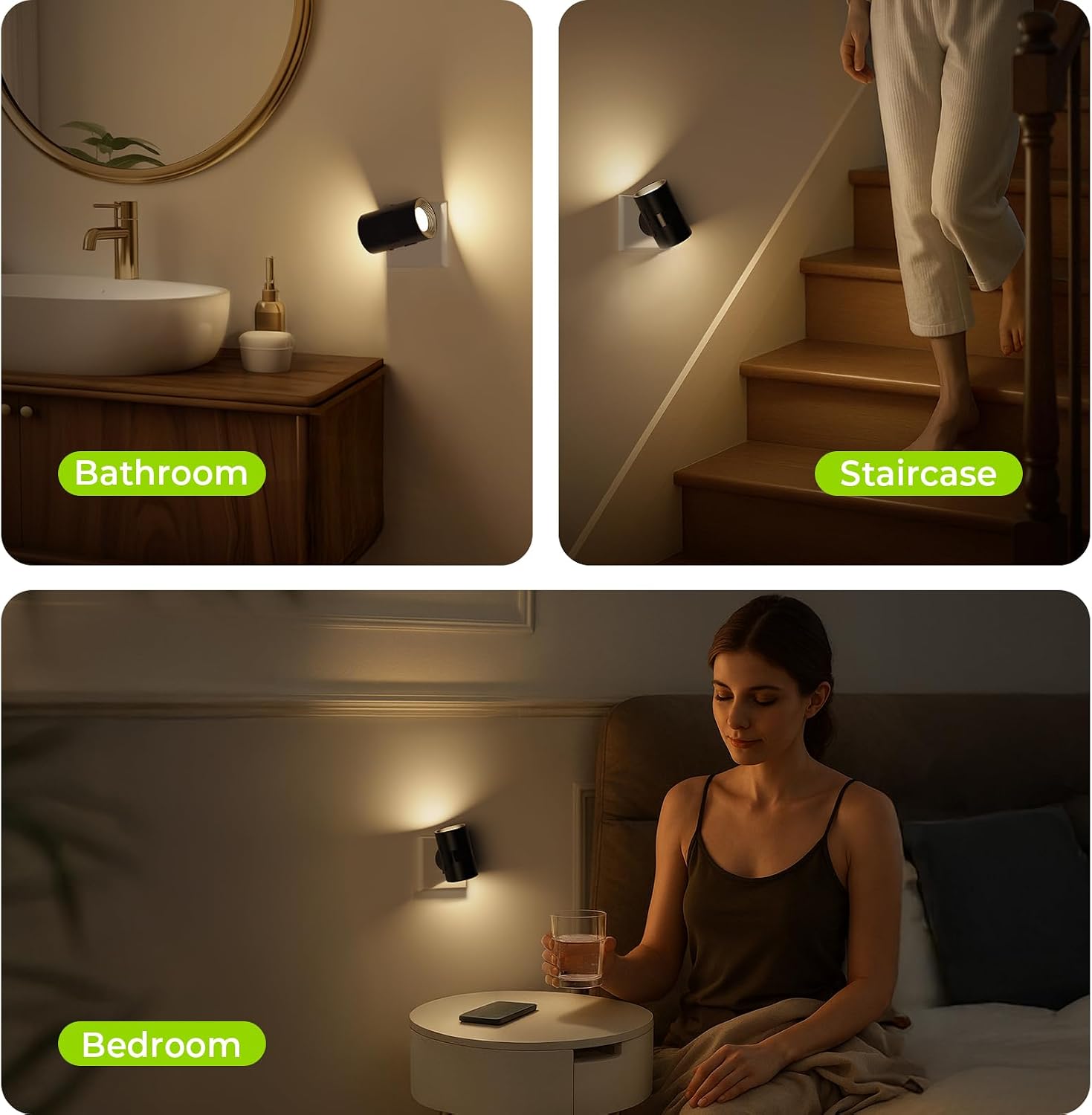Thumbnail 5 de AUVON Night Light 2-pack, 1–100LM adjustable motion sensor