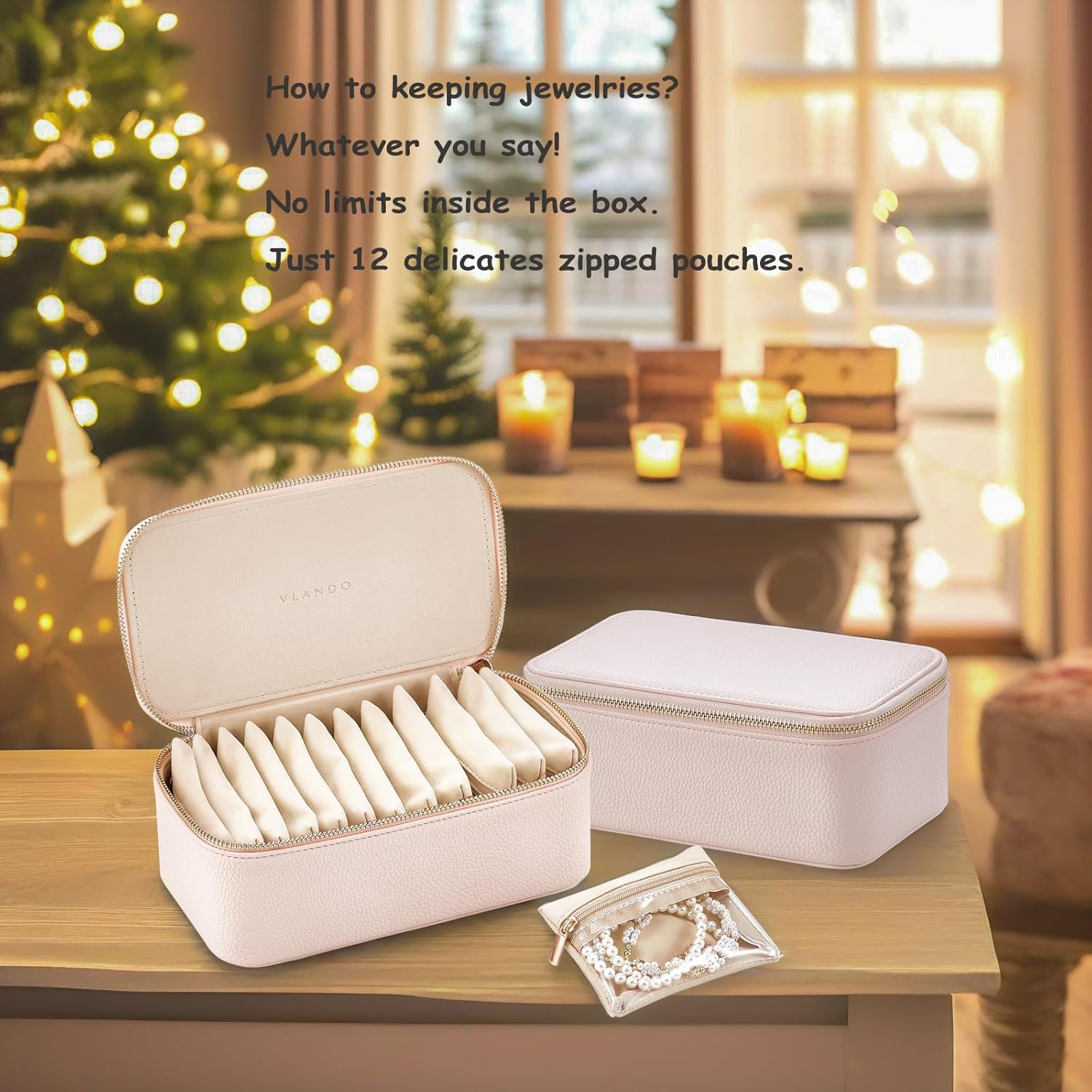 Thumbnail 2 de Vlando Travel Jewelry Box Organizer 12-pocket jewelry case 💍