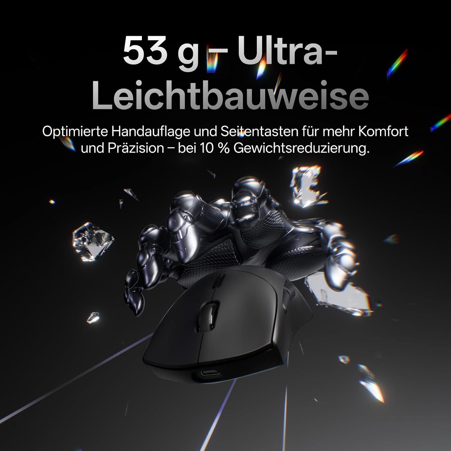 Detalle de Rapoo VT7 MAX Kabellose Gaming-Maus – ultraleichtes Pro-Design mit 30000 DPI und 8K Wireless-Polling