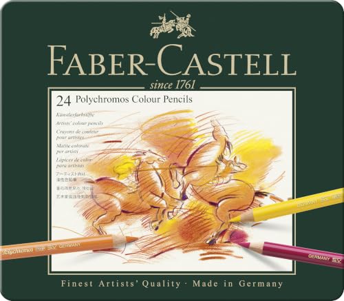 Detalle de Faber-Castell Coffret Polychromos, 24 couleurs, boîte métal