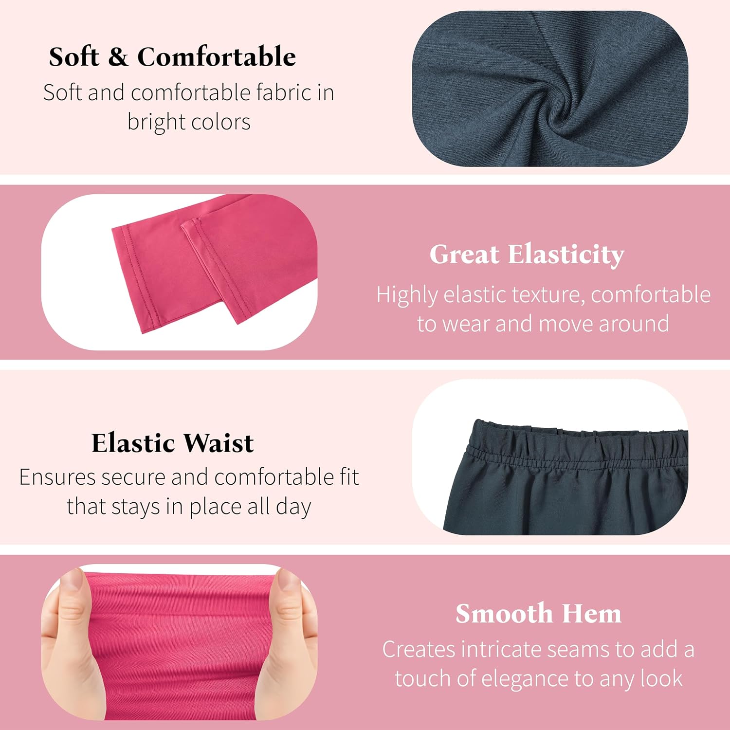 Detalle 1 de Whimtoyland Girls’ Leggings 5-Pack, Ankle-Length Stretch, Sizes 4–12