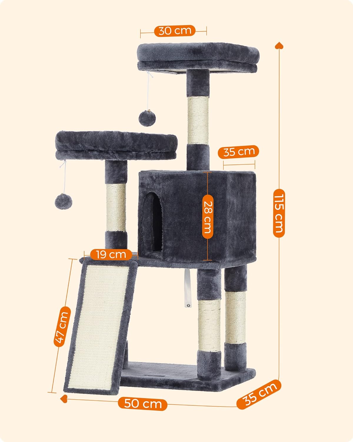 Thumbnail 6 de Feandrea cat tree 115 cm scratching ramp