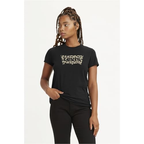 Detalle de Levi's The Perfect Tee Damen-T-Shirt, Batwing Leopard Caviar, Größe M