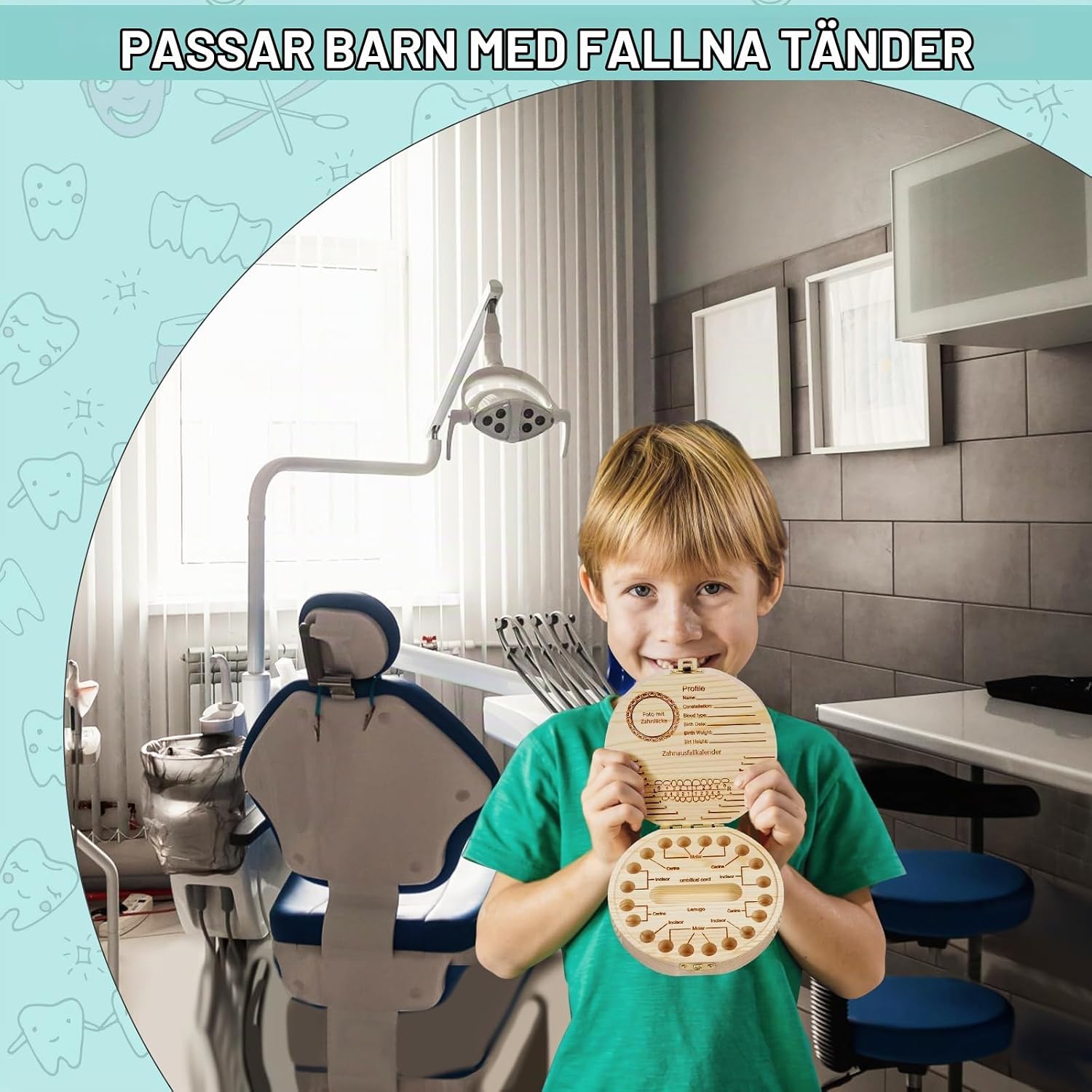 Thumbnail 6 de Aolso tandask i trä för mjölktänder – 20 fack och kompakt format