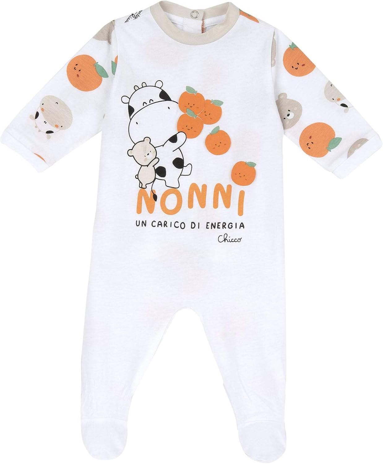 Detalle de Grenouillère Bébé Chicco : ouverture arrière pratique, 100% coton, 0–24 mois