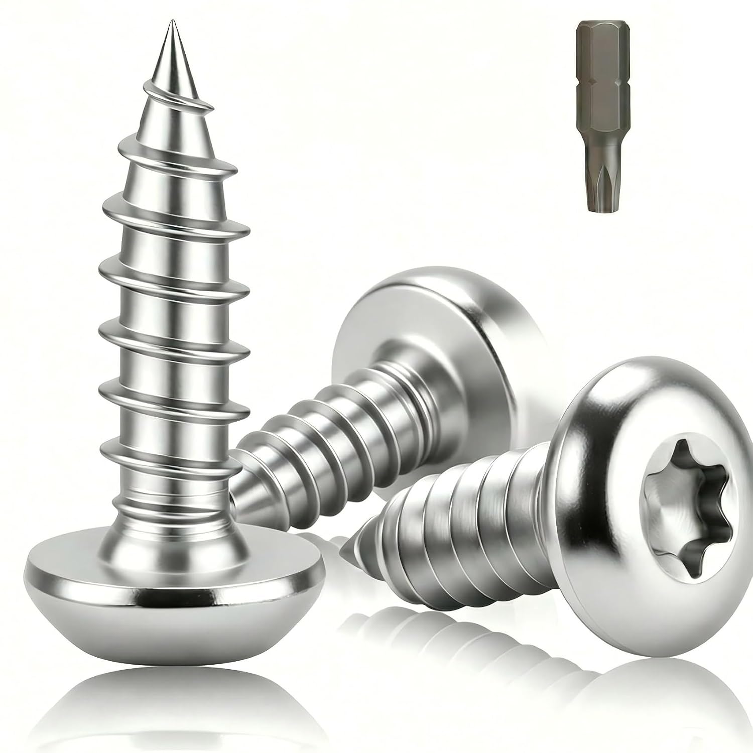Detalle de msymsyu MSY-018-11 självgängande skruv M4 x 18 mm, rostfritt stål 304, Torx