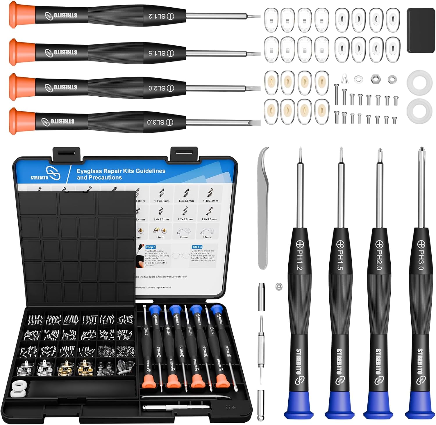 STREBITO Glasses Repair Kit: All-in-One Eyeglass Fix It Yourself System