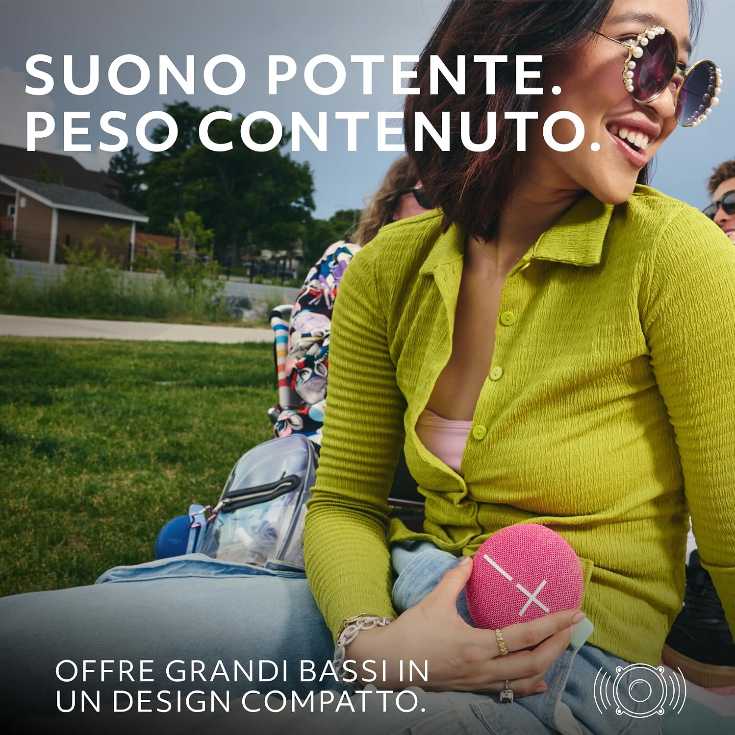 Detalle de Ultimate Ears Miniroll – Altoparlante Bluetooth impermeabile IP67, 12 ore di autonomia, 40 m di raggio d’azione, Calming Pink